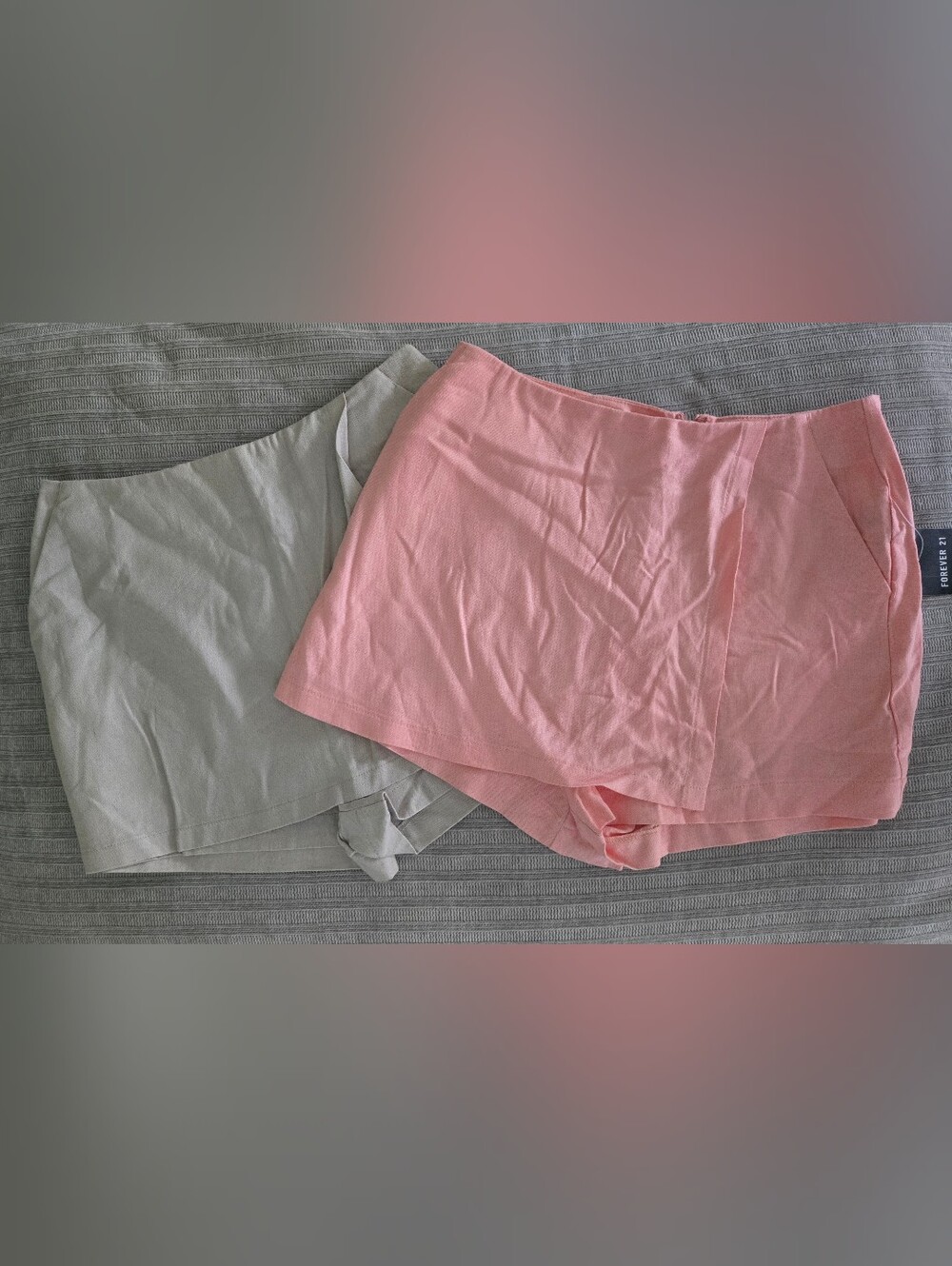 Forever 21 Wrap Front Linen Blend Shorts